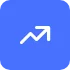 Upward arrow icon representing growth and performance increase