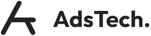 AdsTech logo with stylized A icon and brand name