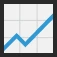 Analytics growth graph icon representing performance increase and data insights