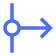 Directional arrow icon representing navigation or process flow