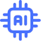 Artificial intelligence chip icon representing automation and smart technology